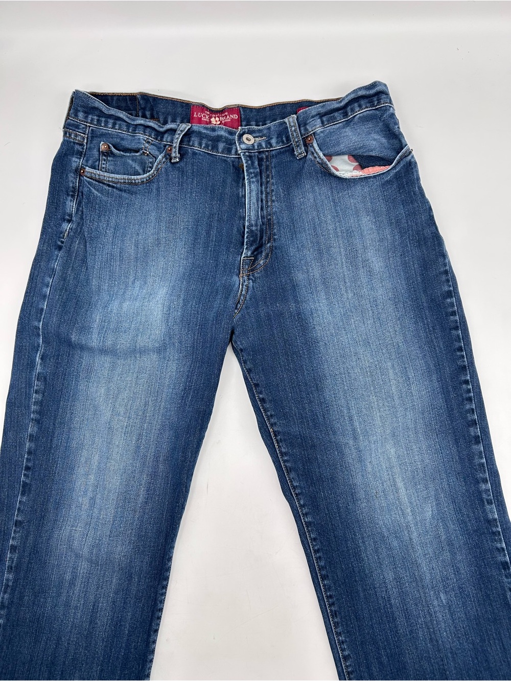 Lucky Brand Men's Blue Denim Jeans - Classic Straight Fit 36x30